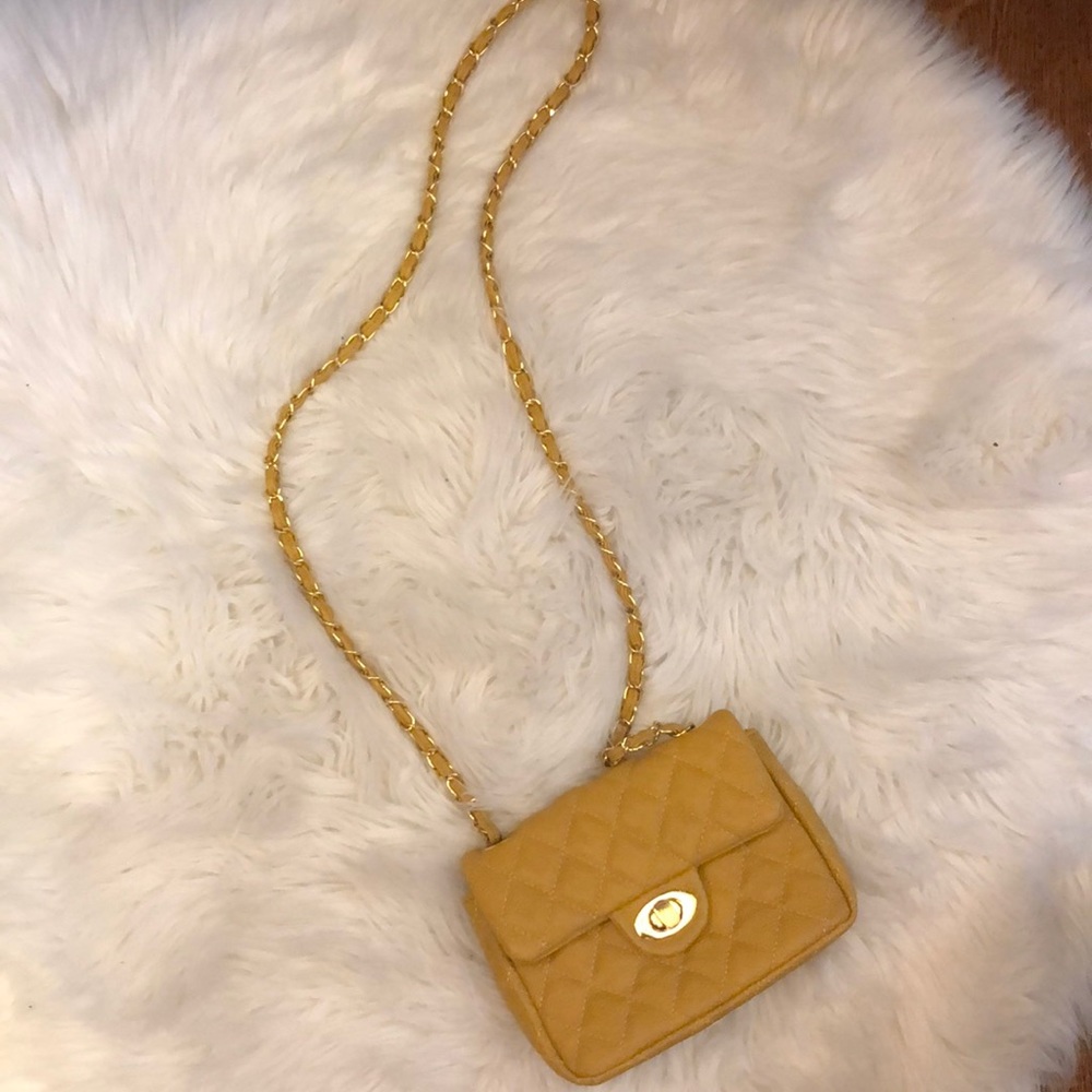 Gold crossbody bag